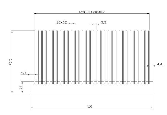 De Elektronische Heatsink Multifunctionele Praktische Zilveren Kleur van 22KW VFD