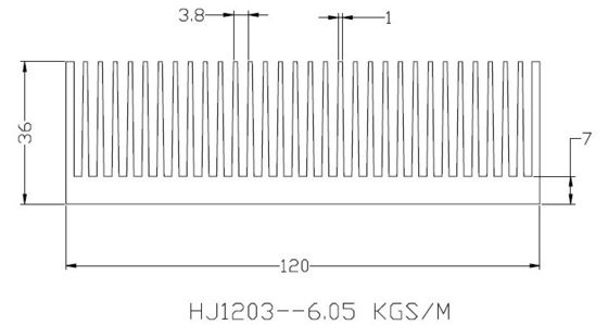 Anodiserend Water Koele Heatsink met Koperbuis 120x36x150MM